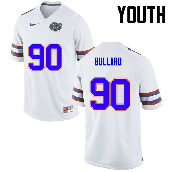 Florida Gators Youth #90 Jonathan Bullard College Football Jersey White